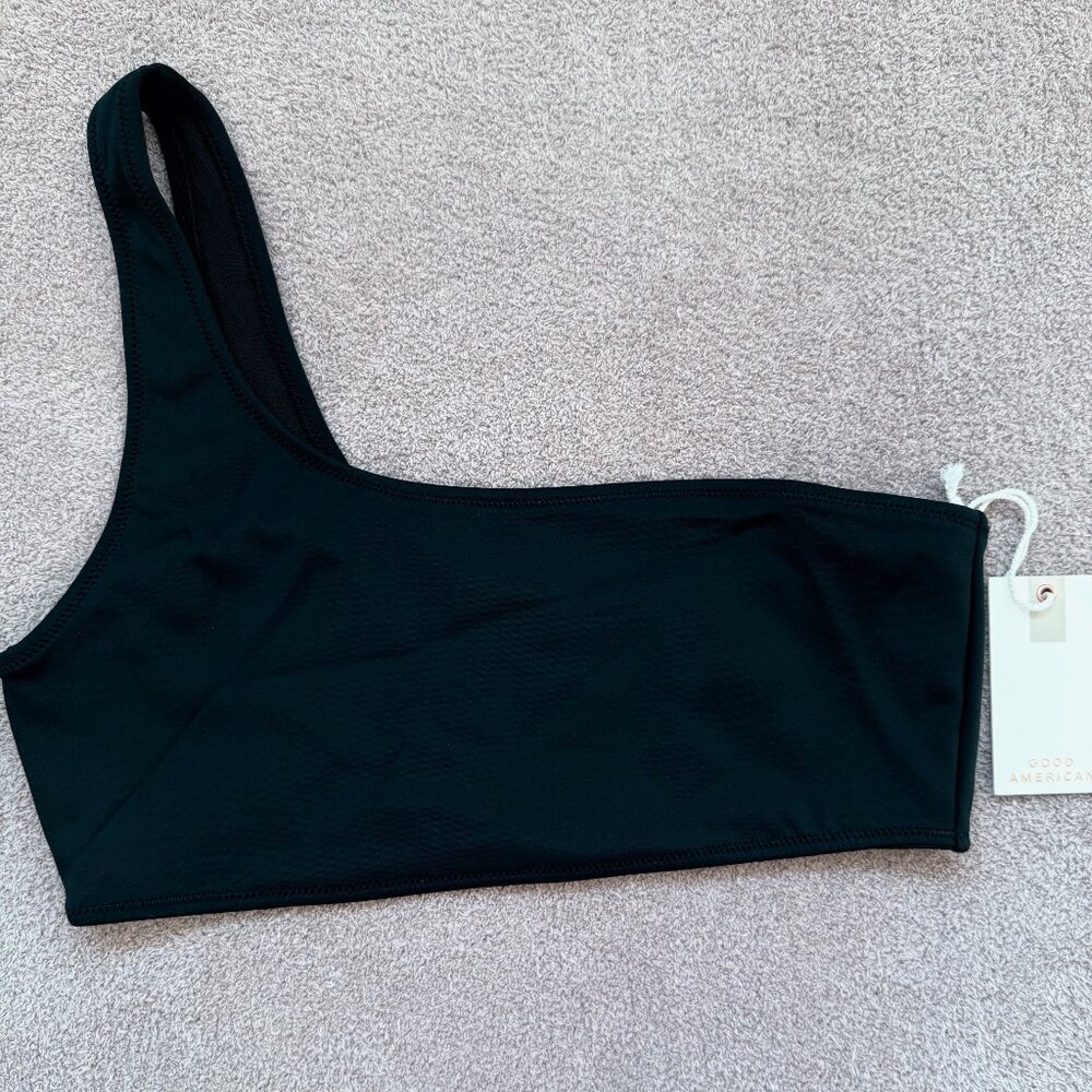 Good American - Scuba One Shoulder Top - Black - Size 3/Large
